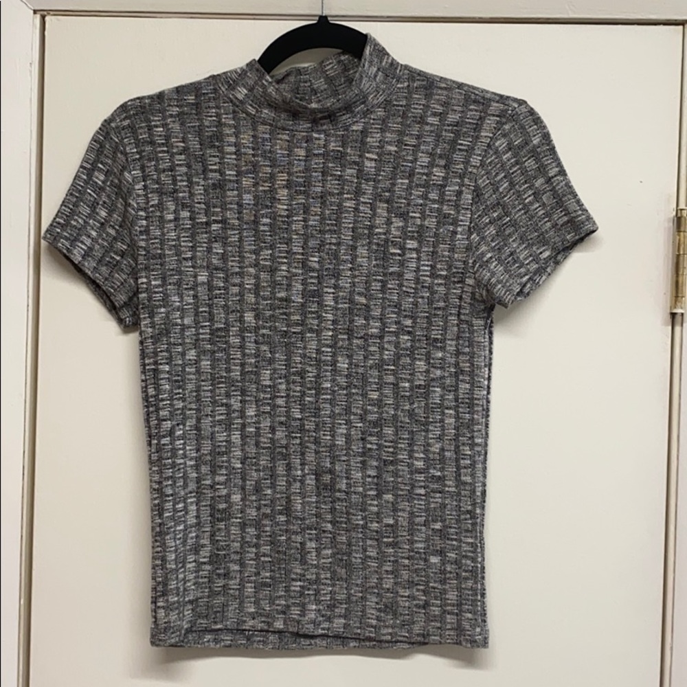 Herringbone High Neck Top